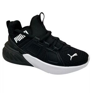 PUMA Contempt Toddler Boys‎ Athletic Sneaker Size 10.5 Black White Lace up Shoes